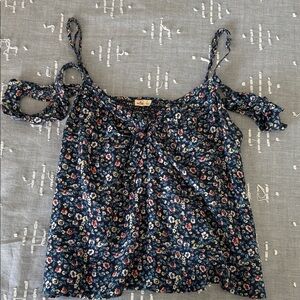 Floral Navy Blue Women's Top